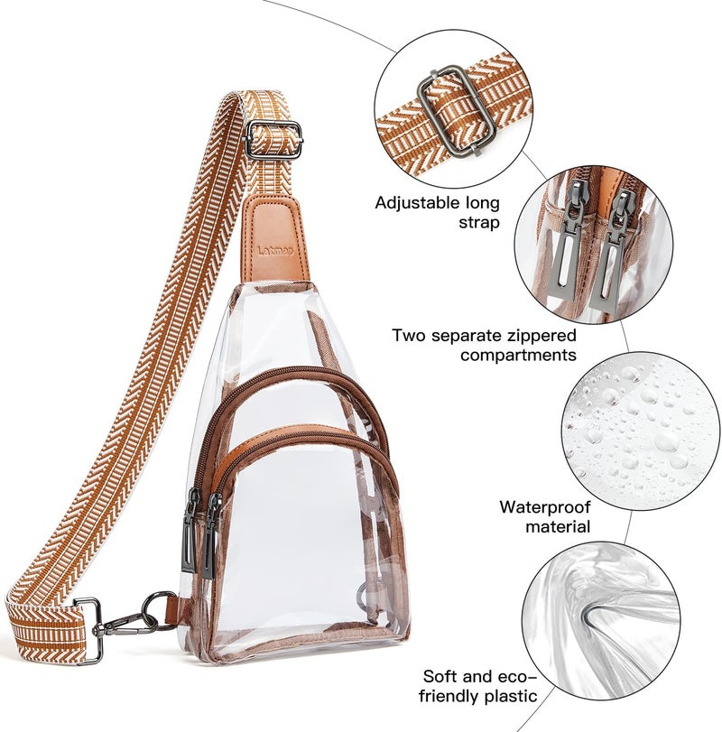 LATMAP Clear bags Stadium Approved Crossbody Sling Bag Fanny Pack Backpack Purses for Women Men Belt bag for stadium events - Image 5